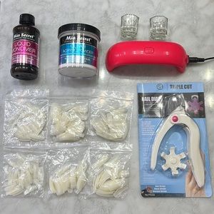 Acrylic Nails Kit! Liquid Monomer + Powder Manicure Set + 2 Jars + Nail Tips